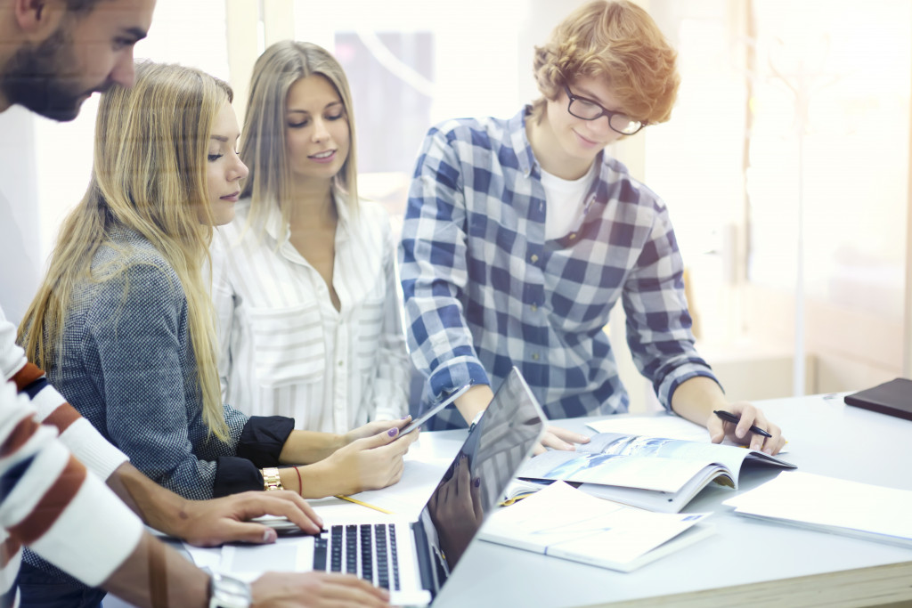 a team having a meeting about a project